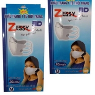 Khẩu trang Zessy 3D người lớn size M Hộp 20 cái