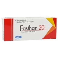 Fasthan 20mg (Pravastatin Natri) H *3 vỉ x10 viên - Điều trị rối loạn lipid máu và dự phòng biến cố tim mạch.