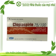 Clopiaspirin 75/100 ( clopidogrel 75 mg ) savipharm hộp*3 vỉ*10 viên