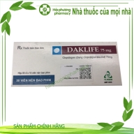 Daklife 75 mg ( clopidogrel 75 mg ) TV-Phảm hộp*75 mg hộp*3 vỉ*10 viên