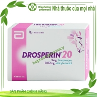 Drosperin 20 hồng (3mg + 0.02mg) hộp 1 vỉ x 28 viên