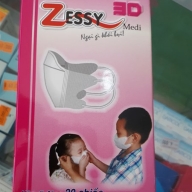 Khẩu trang Zessy 3D size S hồng Hộp 20 chiếc