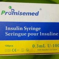 Bơm tiêm--Insulin 0,3ml U-100 Promisemed(180818) H* 100 cái