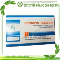 Cetirizin Boston (Cetirizin dihydroclorid 10 mg ) hộp*10 vỉ*10 viên