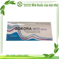 ZOKORA-HCTZ 20/12.5 (olmsartan medoxomil 20 mg, hydroclorothiazid 12.5 mg ) Davipharm hộp*3 vỉ*10 viên