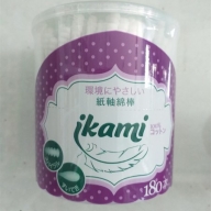 Bông tăm thân giấy Ikami (IK003) 180 que màu Tím