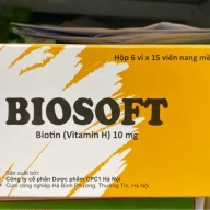 Biosoft (biotin (vitamin H ) 10 mg hộp*6 vỉ*15 viên