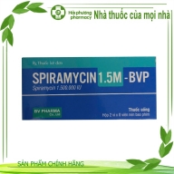 SPIRAMYCIN 1.5M- BVP ( Spiramycin 1.500.000 IU ) điều trị viêm họng, viêm phế quản... hộp*2 vỉ*8 viên