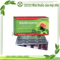 WELLMEMO giúp tăng cường tuần hoàn não, cải thiện trí nhớ, bảo vệ các tế bào thần kinh. hộp * 3 vỉ * 10 viên