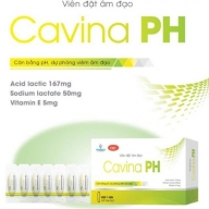 Viên đặt âm đạo Cavina PH cân bằng pH xanh lá ( acid lactic , sodium, vitamin e ) hộp*7 viên(TDN)