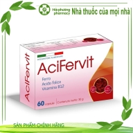AciFervit ( acid folic ,vitamin b12 ) Bổ sung sắt cho bà bầu hộp 60 viên
