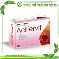 AciFervit ( acid folic ,vitamin b12 ) Bổ sung sắt cho bà bầu hộp 60 viên (TDN)