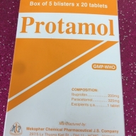 Protamol (Para325mg, Ibu 200mg) H* 5vỉ x 20 viên Mekopha