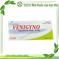Viên đặt phụ khoa venigyno ( Dequalinium clorid 10 mg ) hộp*1 vỉ*6 viên ( hàng tặng không bán )