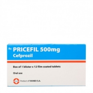 Pricefil 500mg (cefprozil) Hộp 12 viên