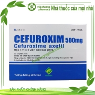 Cefuroxim 500 (cefuroxime axeril) vidipha xanh hộp*4 vỉ*5 viên