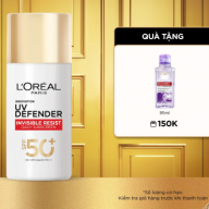 Combo Mua 1 Kem chống nắng L'Oreal Paris x20 thoáng da mỏng nhẹ lọ*50ml tặng Nước tẩy trang L'Oreal paris dành cho da dầu lọ *95 ml