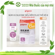 Núm ty Pigeon silicone siêu mềm plus WN3 phiên bản Nhật size L