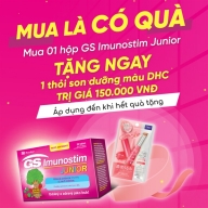 Combo Mua 1 hộp GS Imunostim Junior tặng kèm 1 son dưỡng DHC có màu Plump (hàng tặng không bán)