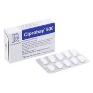 Ciprobay 500mg - Hộp 1 vỉ x 10 viên
