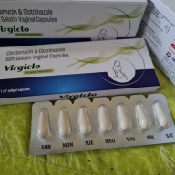 Viên đặt phụ khia Virgiclo (clindamycin & Clotrimazole , Vaginal ) hộp*1 vỉ*7 viên
