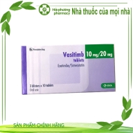 Vasitimb 10mg/20mg ( eztimibe /simvastatin ) KRKA hộp 3 vỉ*10 viên