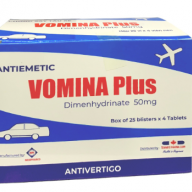 Chống say tàu xe Vomina Plus (Dimenhydrinate 50 mg ) hộp*25 vỉ*4 viên