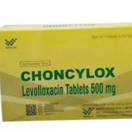 Levofloxacin 500mg (Choncylox) - Hộp 1 vỉ x 10 viên