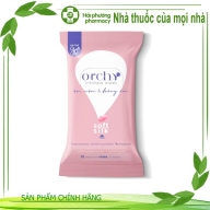 (KU003) Khăn ướt vệ sinh phụ nữ Orchy Soft & Silky.HỒNG êm mềm & dưỡng ẩm Hộp*10 gói