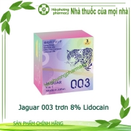 Bao cao su Jaguar 003 trơn 8% Lidocain hộp*3 cái