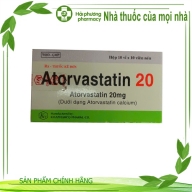 Atorvastatin 20 ( Atovastatin 20 mg ) Khapharco hộp*10 vỉ*10 viên