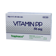 Vitamin PP 50mg Traphaco Hộp 6 Vỉ x 30 Viên