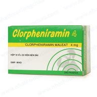 Chorpheniramin 4mg Hộp*10 Vỉ x 20 viên