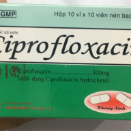 Ciprofloxacin 500mg khánh hòa h*10 vỉ*10 viên