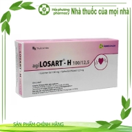 agiLOSART-h 100/12.5 ( losartan kali 100 mg, hydroclorothiazid 12.5 mg ) hộp 3 vỉ*10 viên